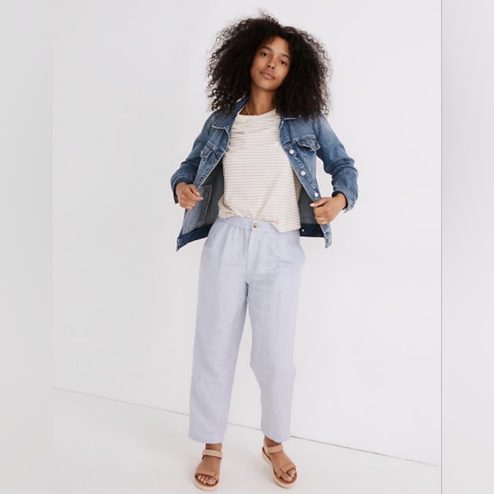Madewell Linen-blend Track Trousers Craft Bluw XS
